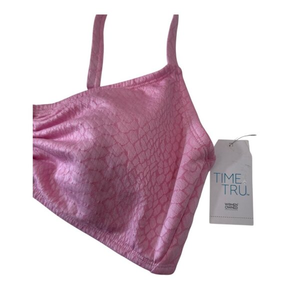 Time And Tru Womens Adjustable Straps Pink Textured Bikini Top XL (16-18) - Picture 2 of 9
